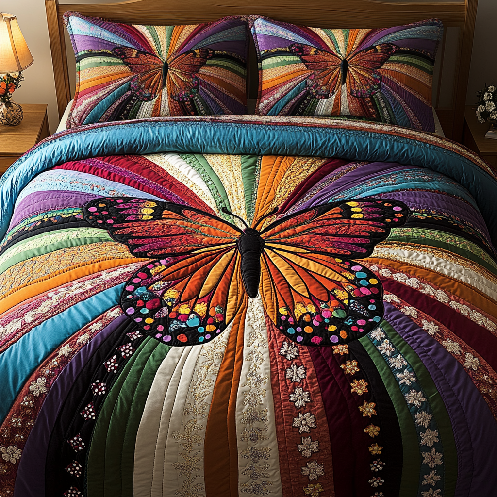 Spectrum Wings 3-Piece Quilted Bedding Set NCU0VL1045