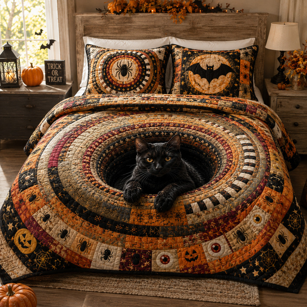 Spider Moon 3-Piece Quilted Bedding Set NCU0VL3591
