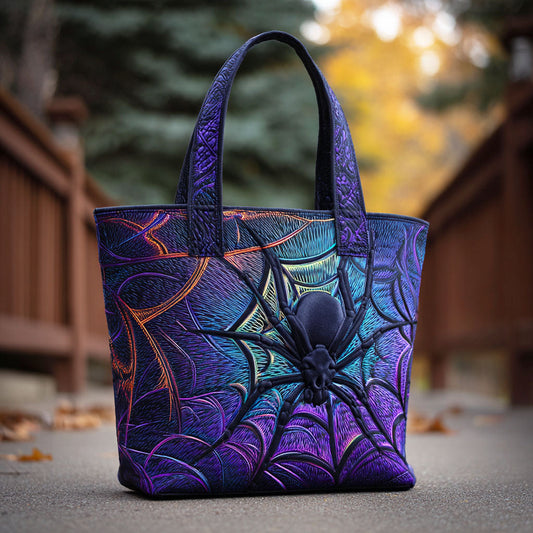 Spider Night Quilted Tote Bag NCU0TD577