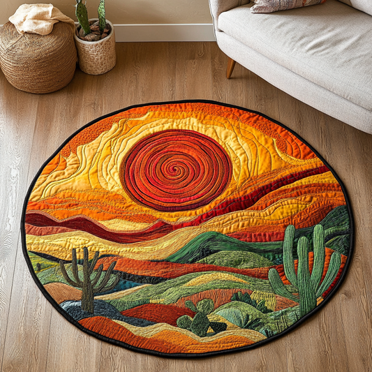 Spiky Elegance Quilted Round Mat NCU0DK5159