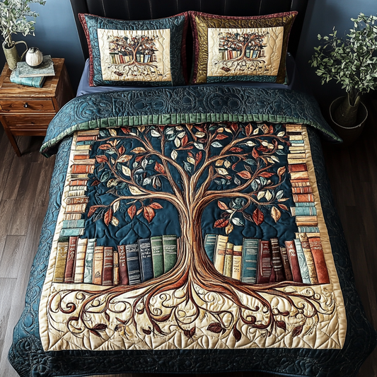 Spine Snuggles 3-Piece Quilted Bedding Set NCU0VH4315