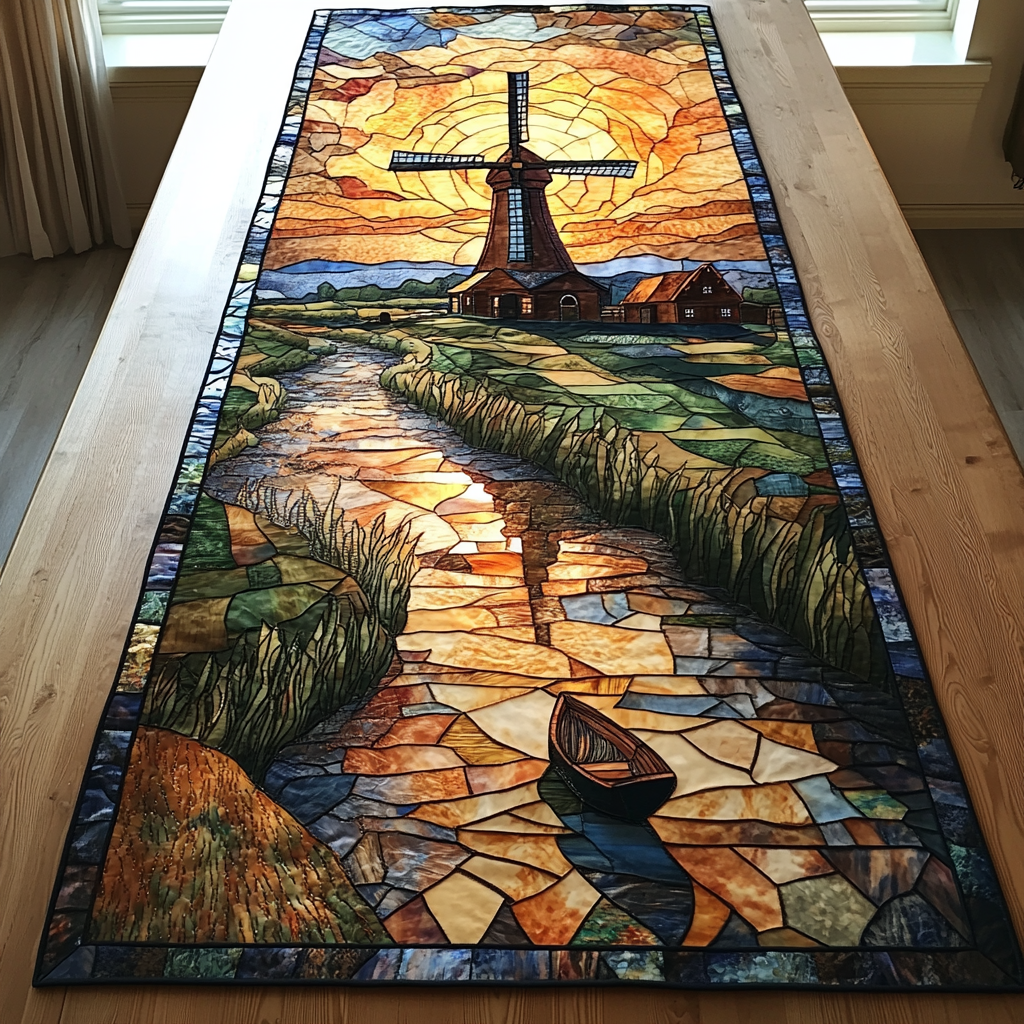 Spinning Horizon Quilted Table Runner NCU0DK5919