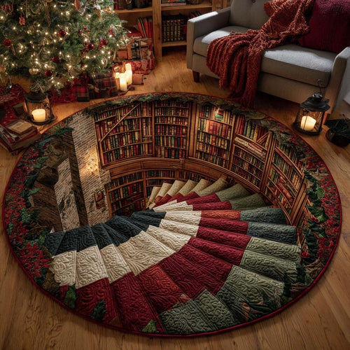 Spiral Bookcase Quilted Round Mat NCU0NT11238