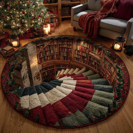 Spiral Bookcase Quilted Round Mat NCU0NT11238