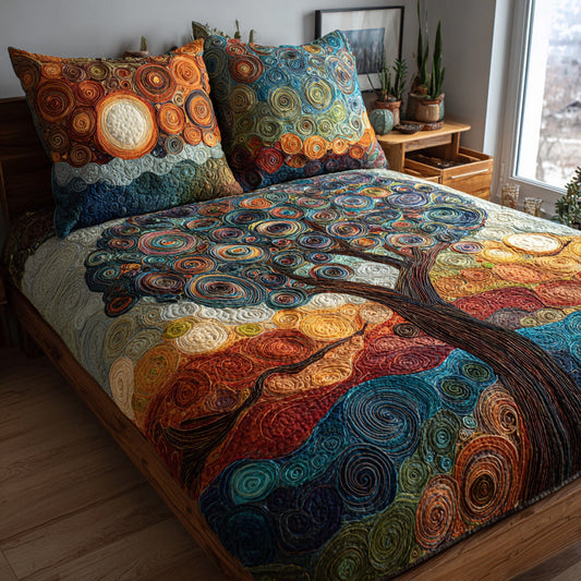 Spiral Canopy 3-Piece Quilted Bedding Set NCU0VL3063