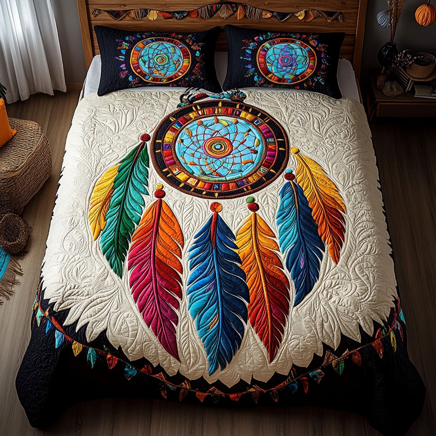 Dreamcatcher 3-Piece Quilted Bedding Set NCU0VT86