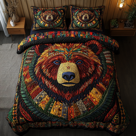 Spirit Bear 3-Piece Quilted Bedding Set NCU0DK8980