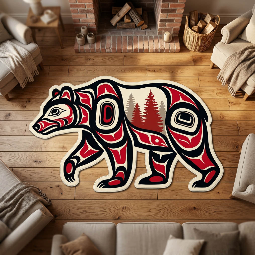 Spirit Bear Custom Shape Area Rug NCU0TD2628
