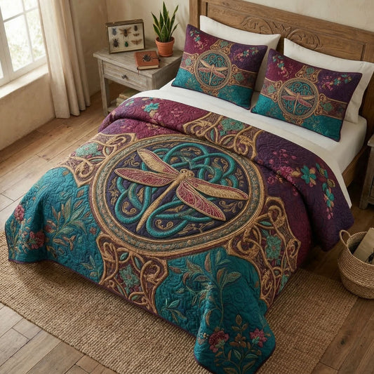 Spirit Dragonfly 3-Piece Quilted Bedding Set NCU0TD2621