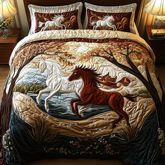 Spirit Hoof 3-Piece Quilted Bedding Set NCU0VH1442