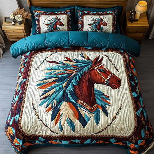 Spirit Horse 3-Piece Quilted Bedding Set NCU0VL2530