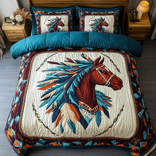 Spirit Horse 3-Piece Quilted Bedding Set NCU0VL2530