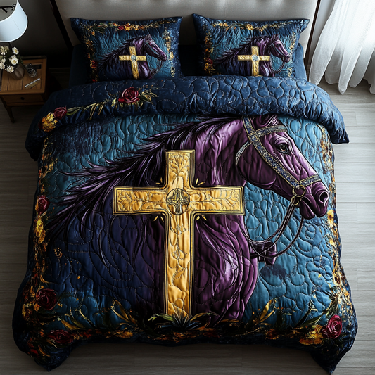 Spirit Reins 3-Piece Quilted Bedding Set NCU0DK8111