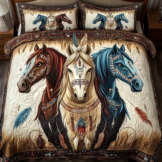 Spirit Rider 3-Piece Quilted Bedding Set NCU0VH5082
