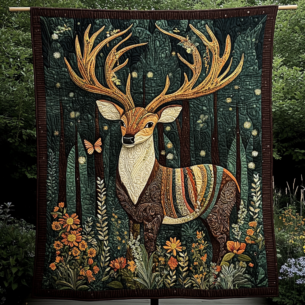 Spirit Stag Quilted Blanket NCU0VH635