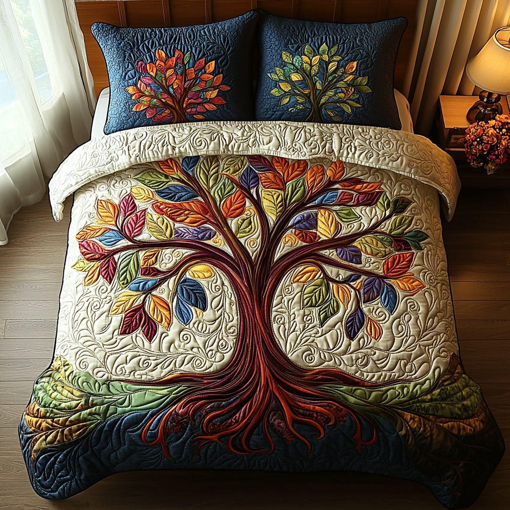 Spirit Tree 3-Piece Quilted Bedding Set NCU0DV6091