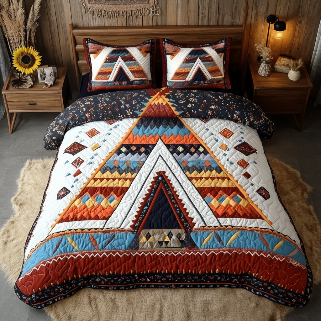 Spirit Tribe 3-Piece Quilted Bedding Set NCU0VL1729