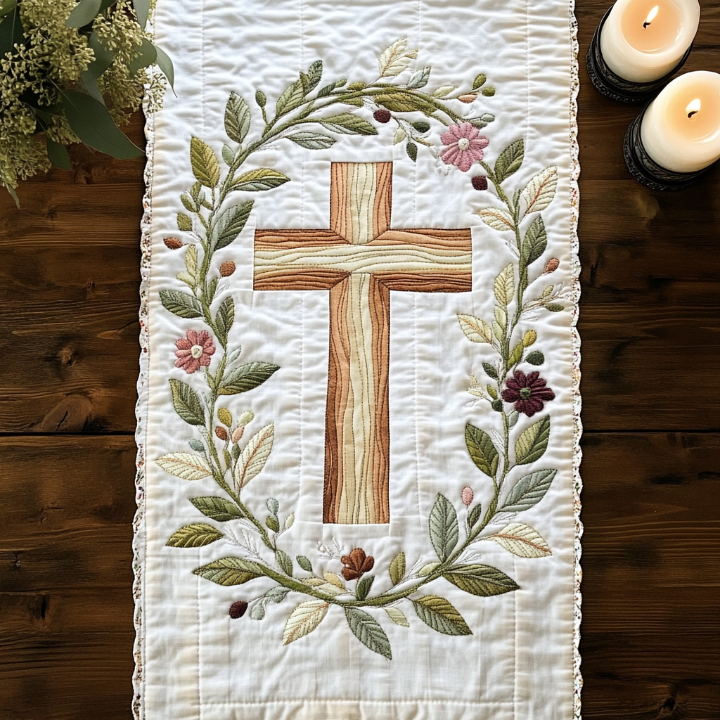 Spirit Vine Quilted Table Runner NCU0VH5777