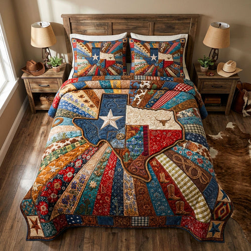 Spirit of the Lone Star 3-Piece Quilted Bedding Set NCU0PT11746