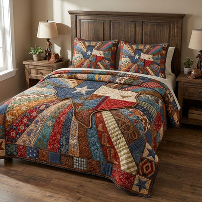 Spirit of the Lone Star 3-Piece Quilted Bedding Set NCU0PT11746