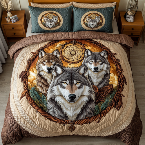 Spirit of the Pack 3-Piece Quilted Bedding Set NCU0DK3271