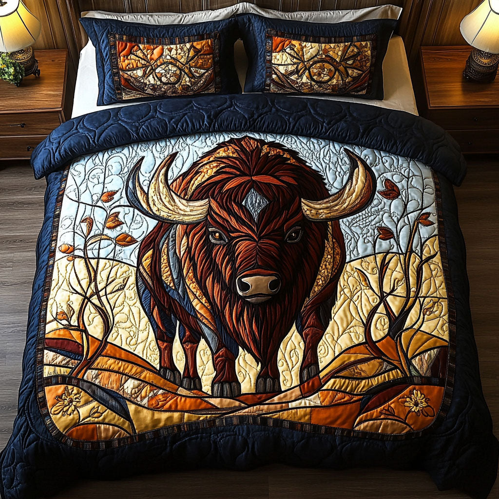 Spirit of the Plains 3-Piece Quilted Bedding Set NCU0NT4419