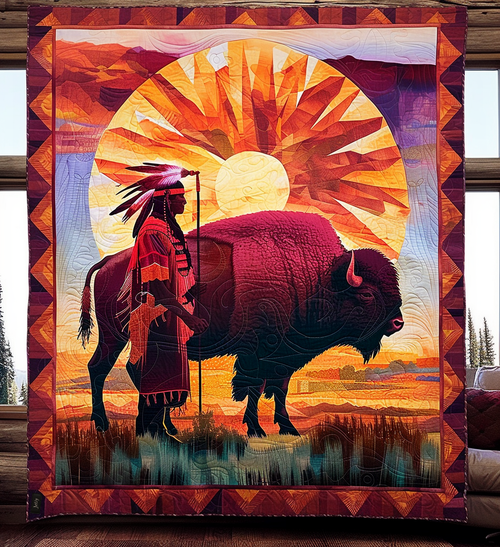 Spirit of the Plains Quilted Blanket NCU0DV1655