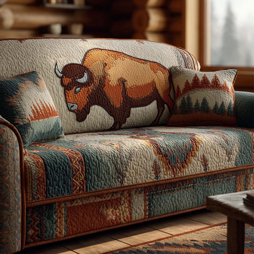 Spirit of the Plains Quilted Sofa Cover NCU0XD1793