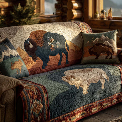 Spirit of the Plains Quilted Sofa Cover NCU0XD1795