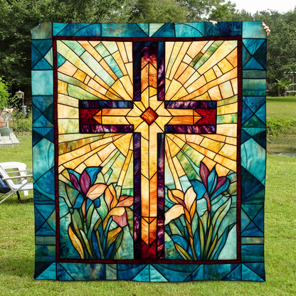 Spiritual Cross Quilted Blanket NCU0VL528