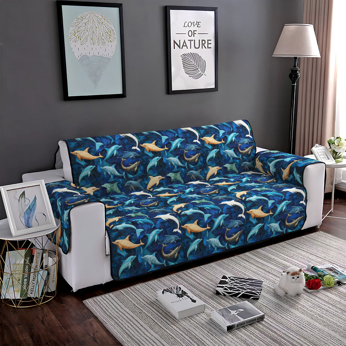 Splashing Tides Quilted Sofa Cover NCU0PT1381