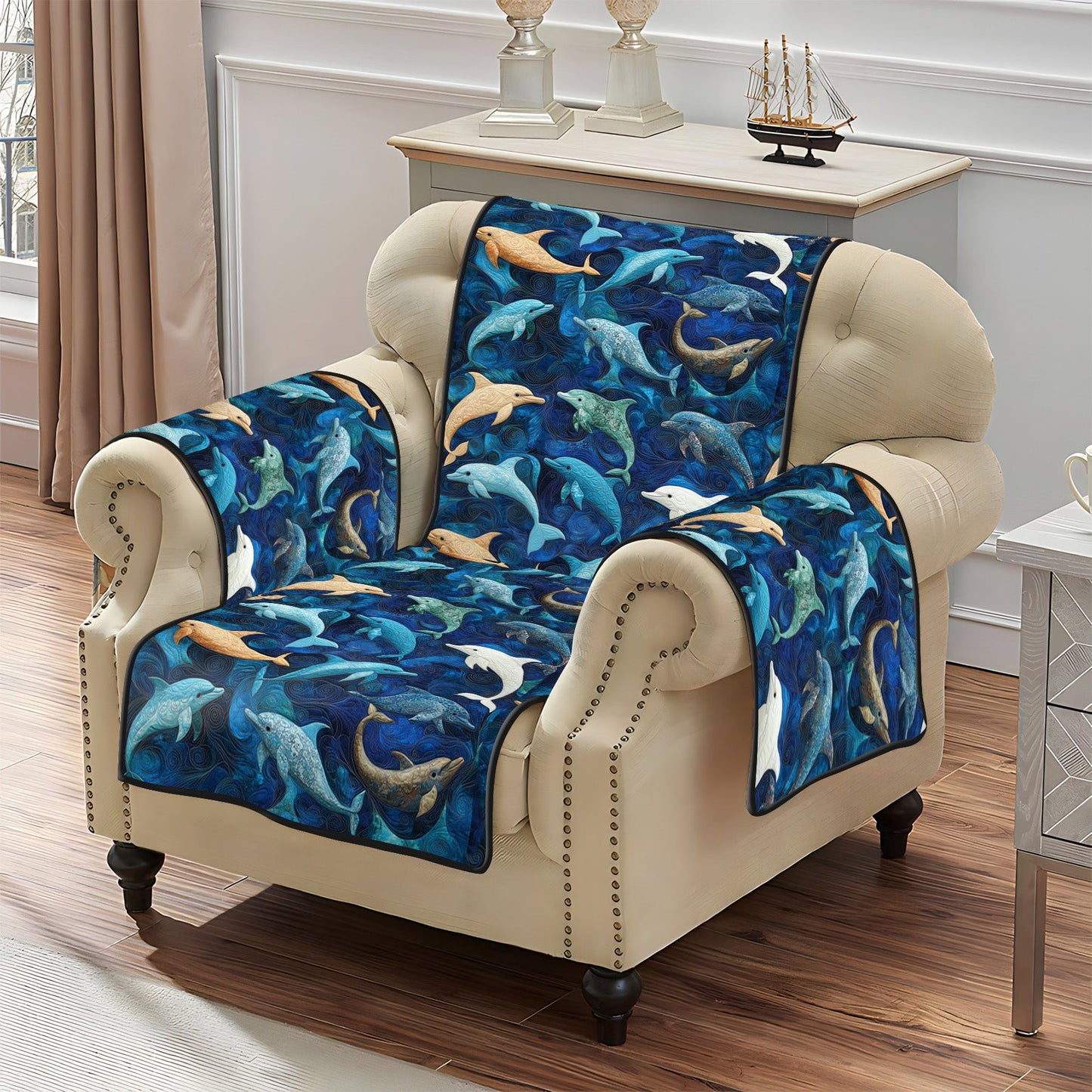 Splashing Tides Quilted Sofa Cover NCU0PT1381