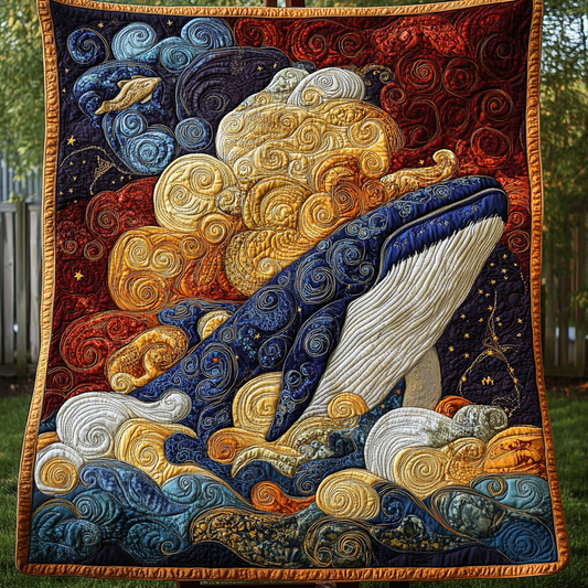 Splashing Whale Waves Quilted Blanket NCU0DK4005