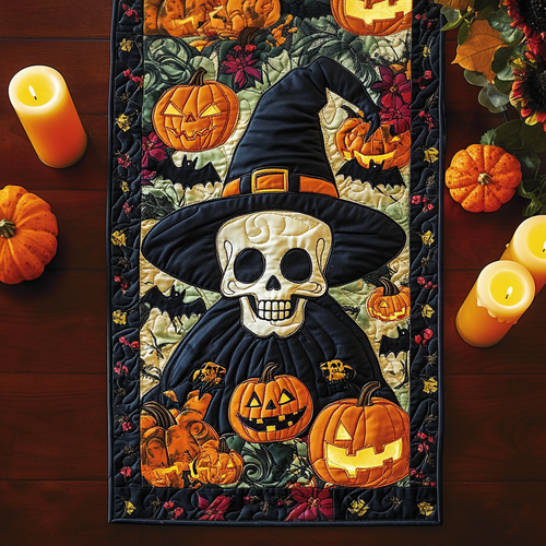 Spooky Skeleton Quilted Table Runner NCU0DV469