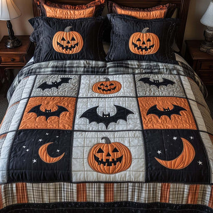 Spooky Bats 3-Piece Quilted Bedding Set NCU0NT9597