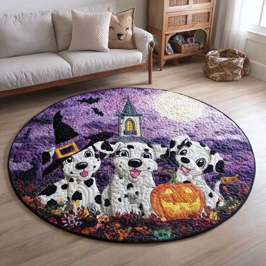 Spooky Dalmatian Quilted Round Mat NCU0HH554