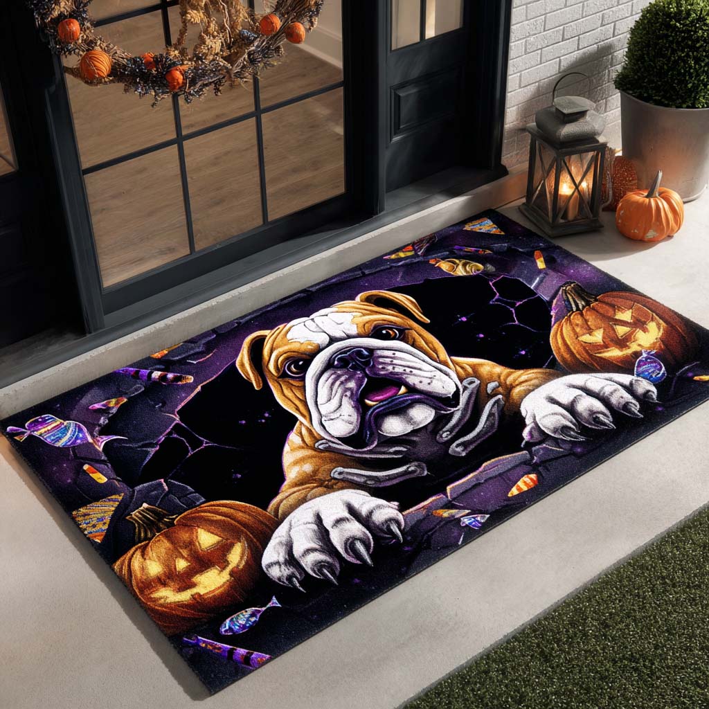 Spooky Gate Bulldog Doormat NCU0XD829