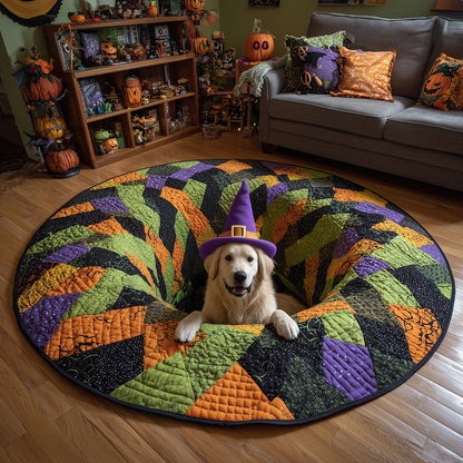Spooky Golden Quilted Round Mat NCU0TH3247