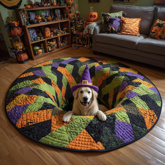 Spooky Golden Quilted Round Mat NCU0TH3247