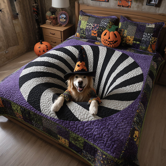 Spooky Golden Retriever Quilted Bedding Set NCU0TH3262