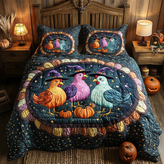 Spooky Harvest Charm 3-Piece Quilted Bedding Set NCU0XD230