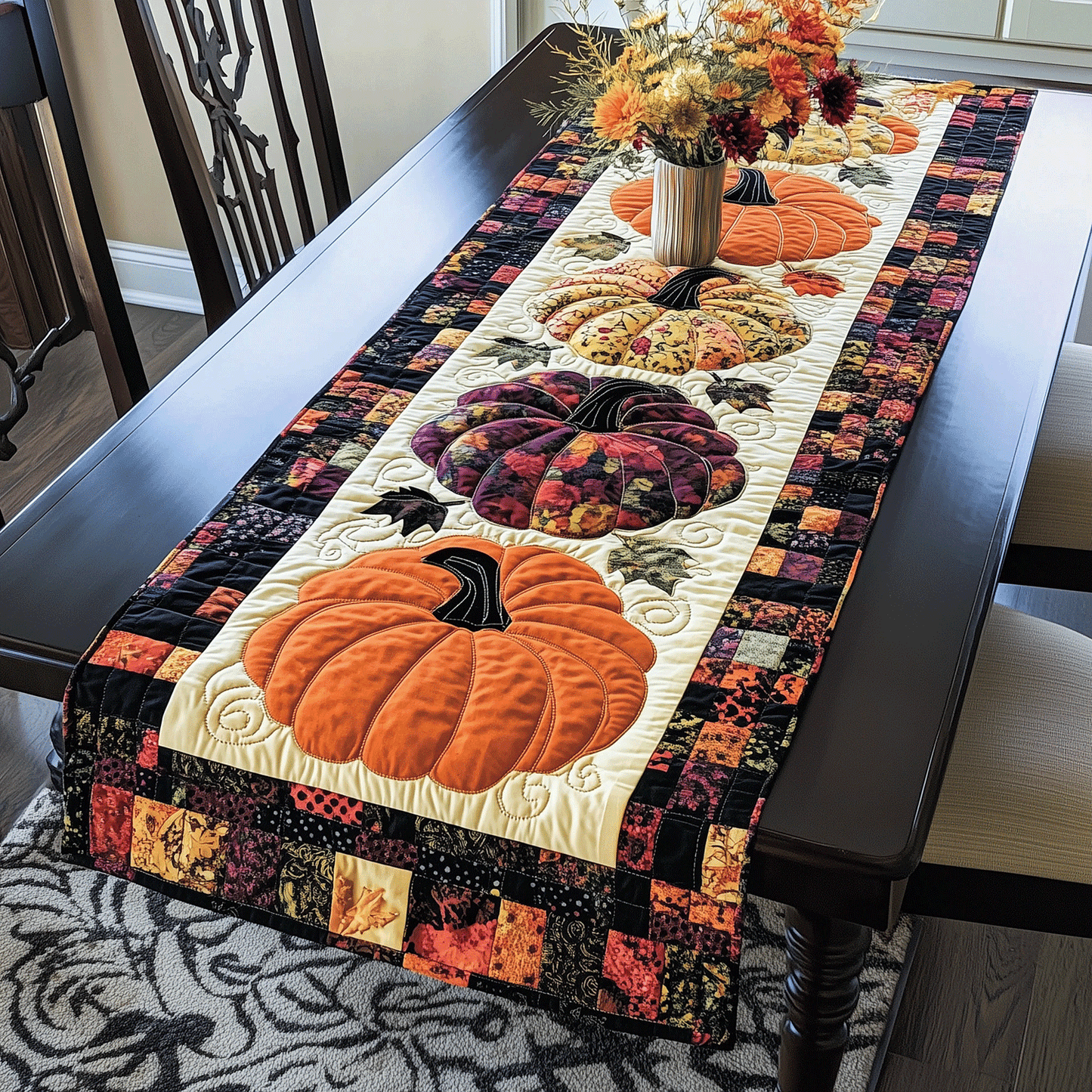 Pumpkin Quilted Table Runner NCU0VT37