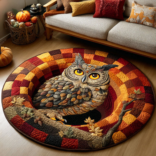 Spooky Owl Quilted Round Mat NCU0TD487