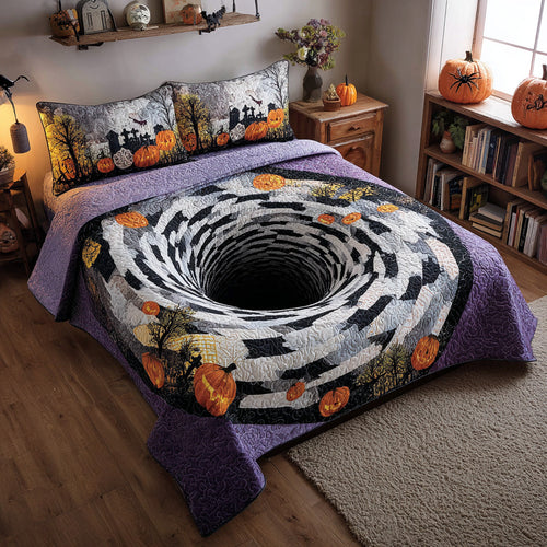 Spooky Swirl 3-Piece Quilted Bedding Set NCU0DV7573