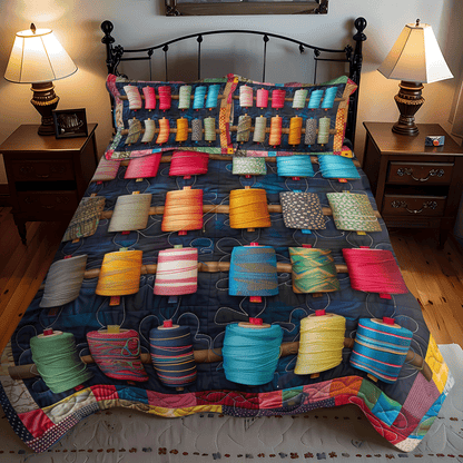 Spools of Color 3-Piece Quilted Bedding Set NCU0TH1303