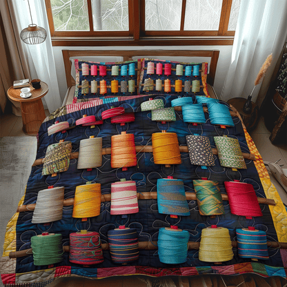 Spools of Color 3-Piece Quilted Bedding Set NCU0TH1303