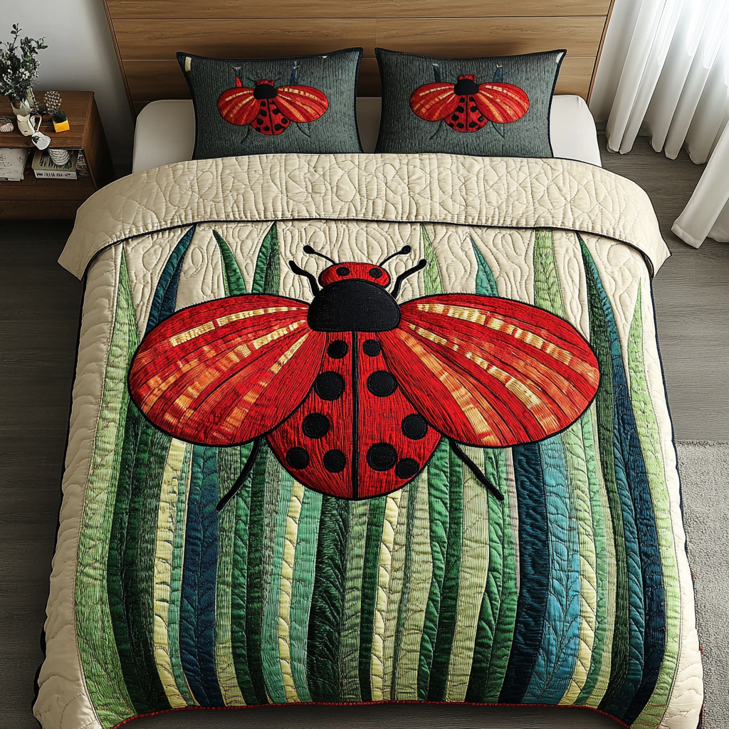 Spotted Beauty 3-Piece Quilted Bedding Set NCU0DK5895