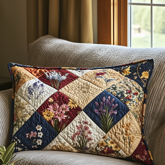 Spring Flowers Patchwork Quilted Bedding Pillow Case NCU0DV5204