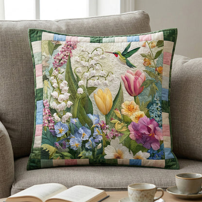 Spring Garden Bloom Quilted Pillow Case NCU0NT12229