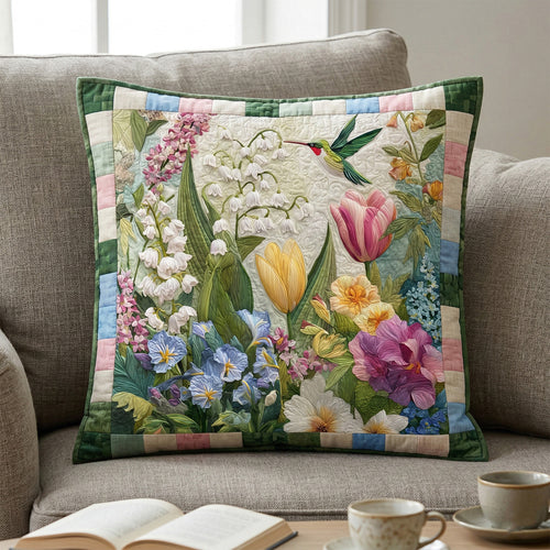 Spring Garden Bloom Quilted Pillow Case NCU0NT12229